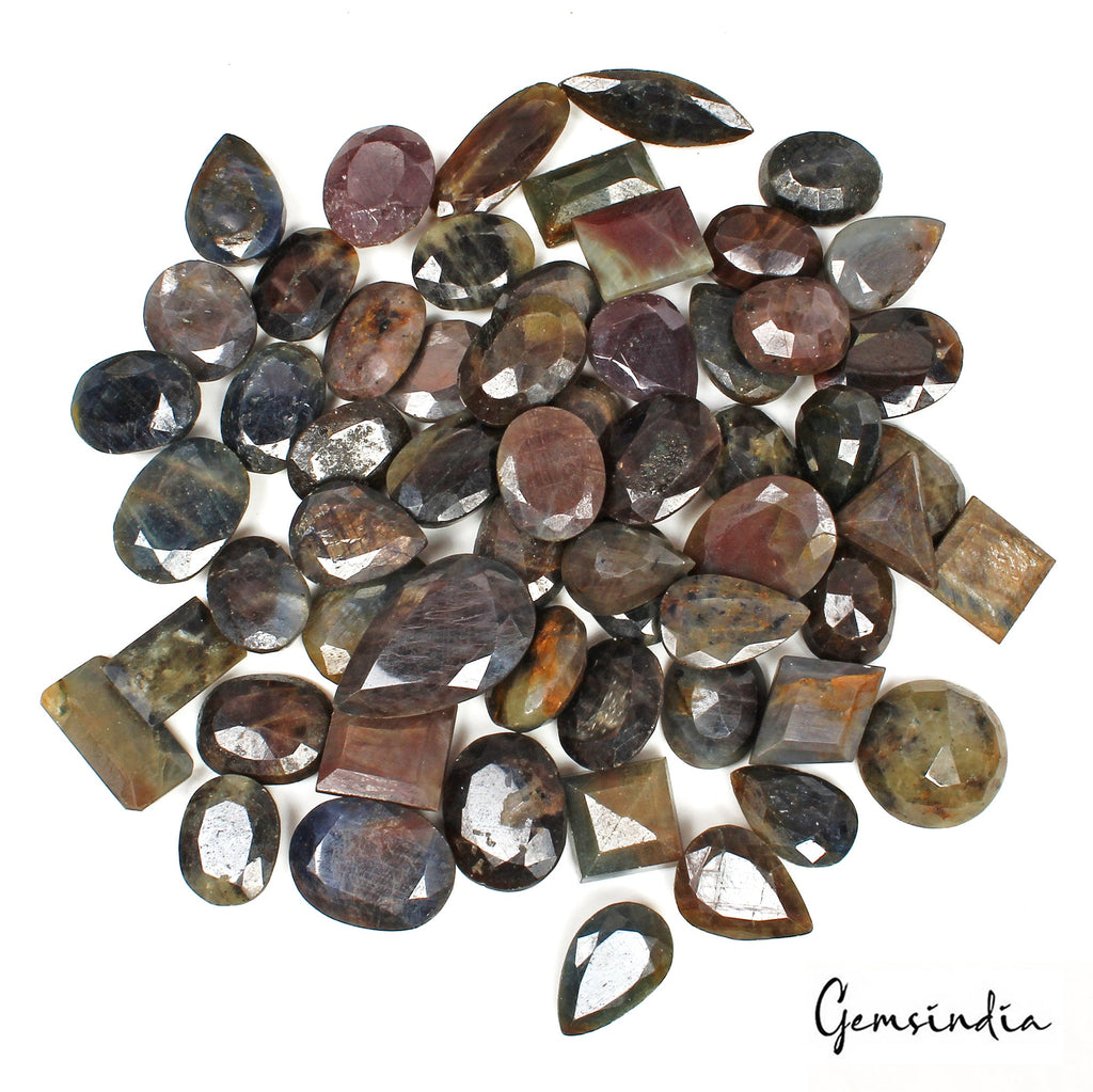900 Ct Natural Untreated Multi Color Sapphire Mixed Cut Loose 13-27mm Gemstones