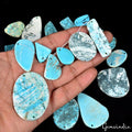 630 Ct/19 Pcs Freeform Chinese Turquoise Drilled Beads Fancy Cab Gem For Jewelry
