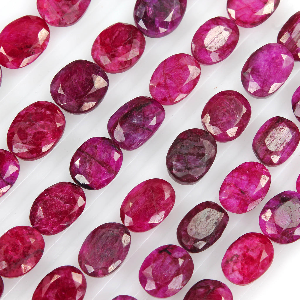 Beryl Lot, Loose Gemstone, Color Enhanced, Red — 45 Pieces, 12mm to 16mm, 300 Ct