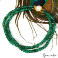 8 Inch Handmade Natural Emerald Gemstone Beaded Beautiful 2 Lines Bracelet 69+ct