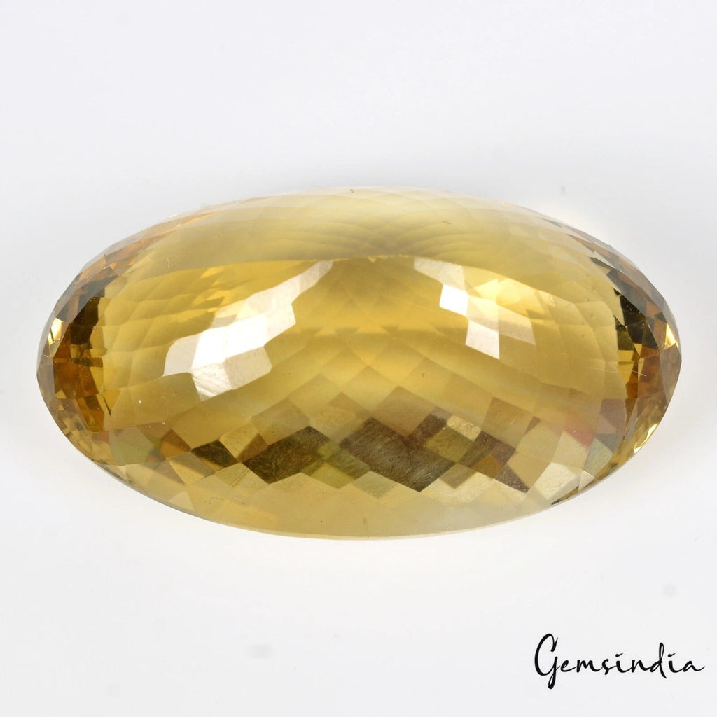 Certified 70.50 Cts Natural Brazilian Yellow Citrine Oval Precious Gem For Ring