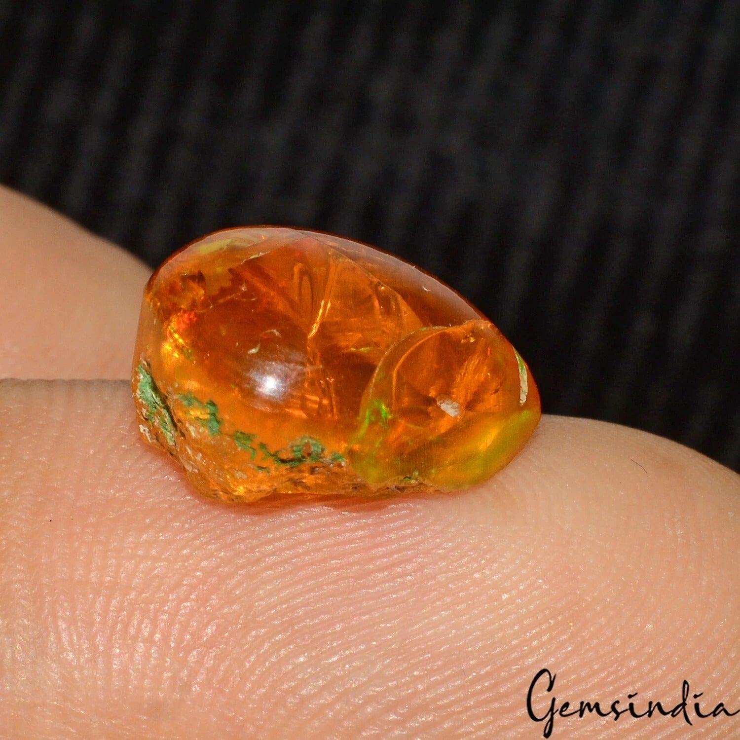 Certified 4.90 Ct Natural Untreated Ethiopian Orange Fire Opal Pear Gem For Ring