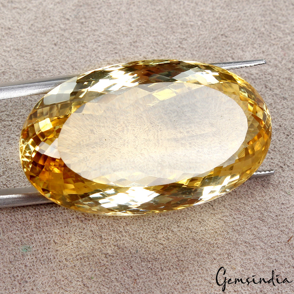 45.90 Cts VVS Natural Citrine AAA Yellow Huge Oval Cut Loose Dazzling Gemstone