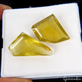 2 Pc Natural Lemon Quartz Citrine Fancy Cut Loose Pendant Size Gemstones~51.10Ct