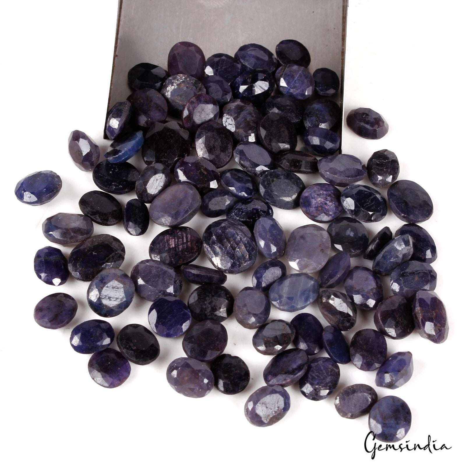 Blue Sapphire Lot, Loose Gemstone, Color Enhanced — 84 Pieces, 6mm to 10mm, 150.00 Ct