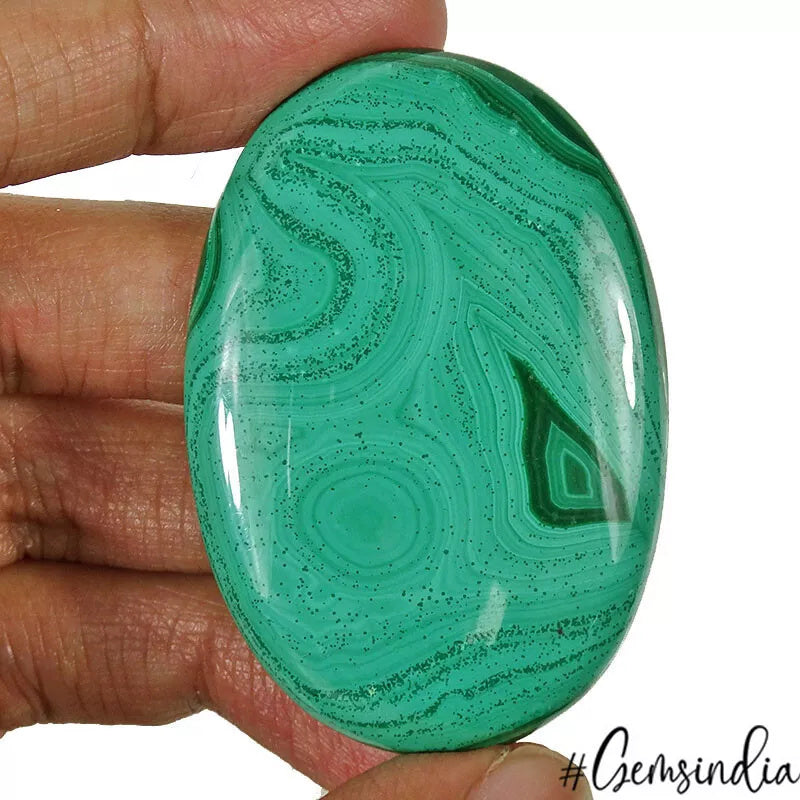 144.80 Cts Natural Untreated Green Malachite Oval Artistic Loose Gem For Pendant