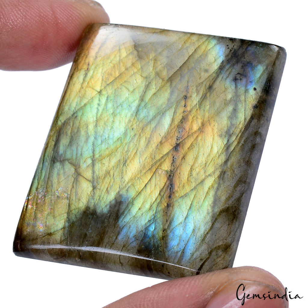 Labradorite Stone Natural Spectrolite Rectangular Cabochon Gemstone~138.40 Ct~