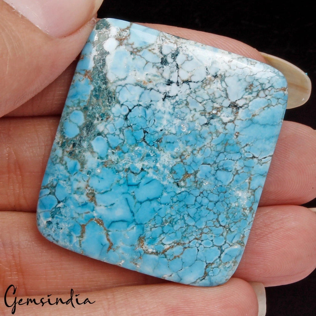 76.80 Ct Natural Blue Designer Cushion Cabochon Spiderweb Loose Gems For Pendant