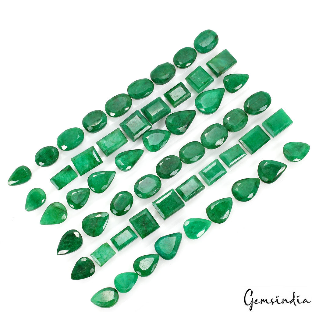800 Ct Natural Finest Green Emerald Mix Cut Loose AAA Grade 13-23mm Gemstone Lot