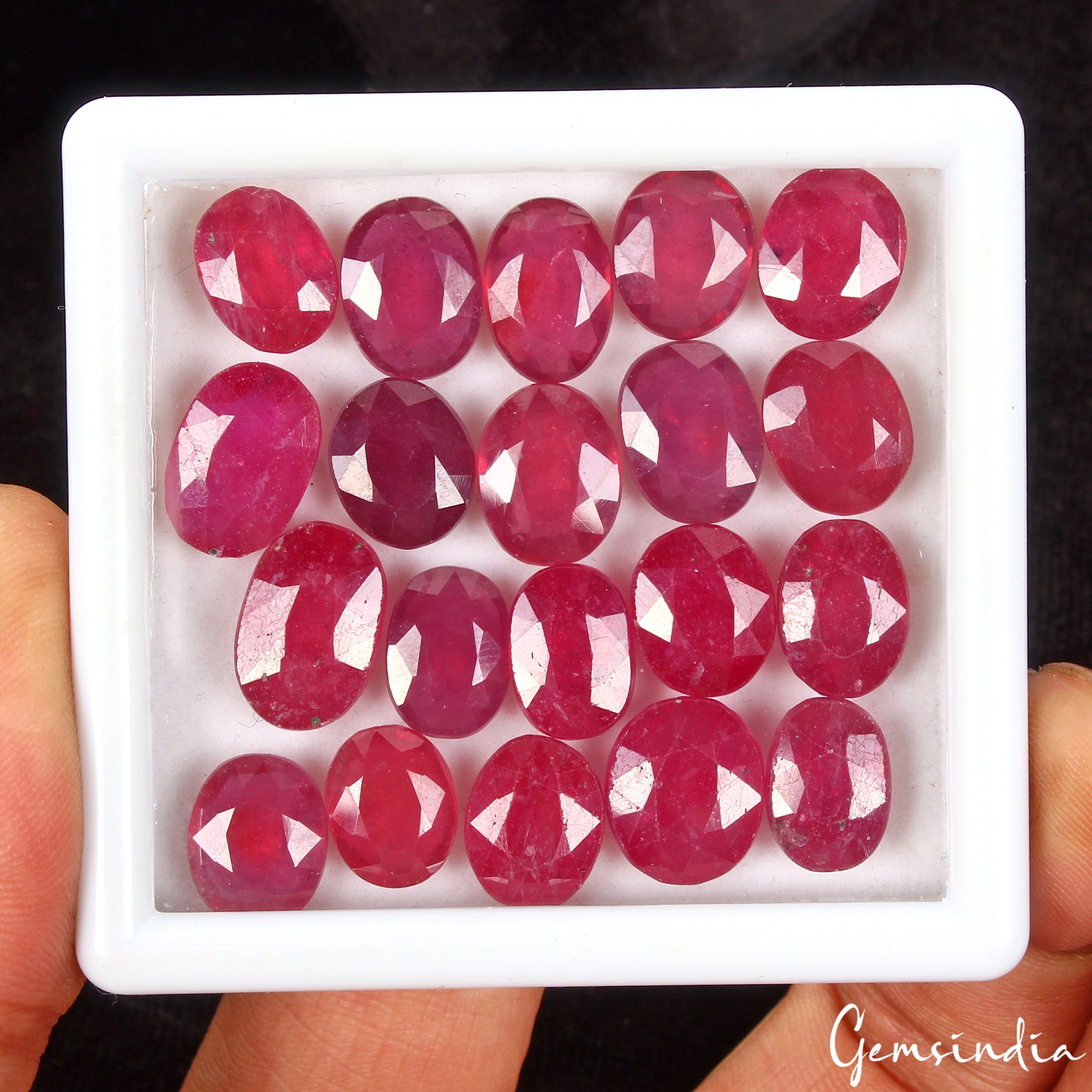 Red Ruby Natural 125.40 Ct 10-14mm Oval Cut Faceted Certified Loose Gemstone Lot