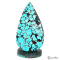 68.10 Ct Blue Spiderweb Turquoise Pear Cab Arizona Loose Huge Gemstone From U.S