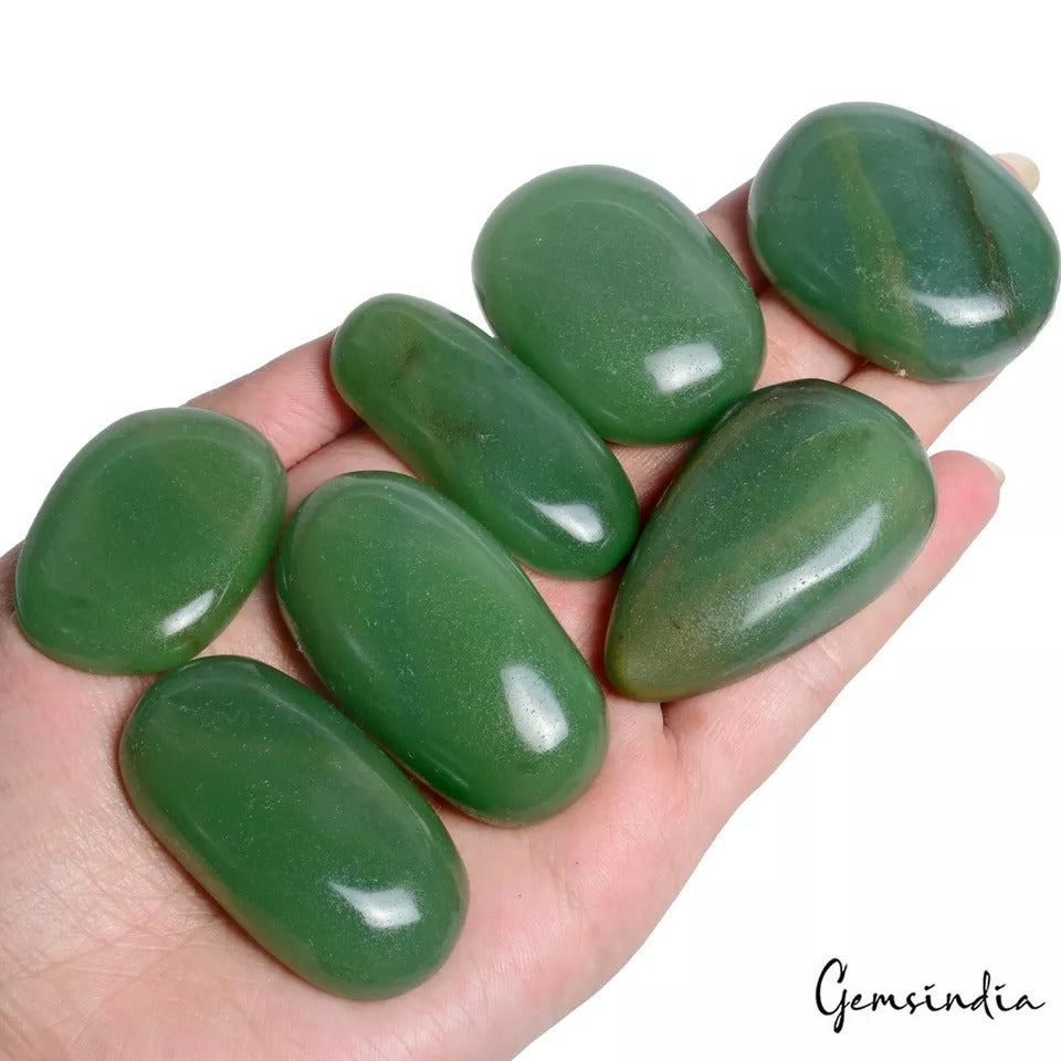 Green Aventurine Lot, Loose Gemstone, Untreated — 7 Pieces, 40mm to 50mm, 1000 Ct, Madagascar