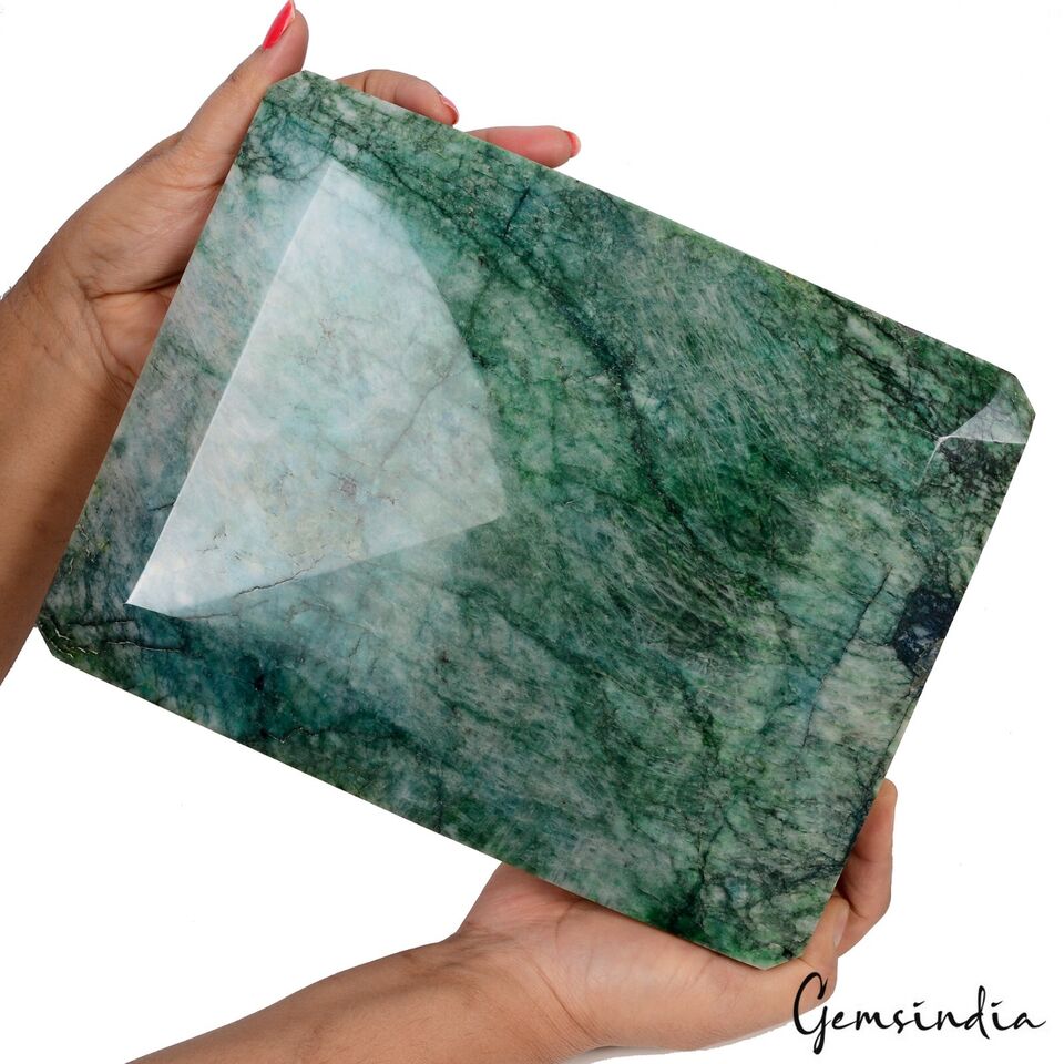 6.6 Kilo Natural Green Emerald Octagon Cut Large Earth Mined Collective Gemstone