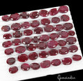 900 Cts/50 Pcs Natural African Dark Red Ruby Oval Faceted Cut Loose Gems Lot