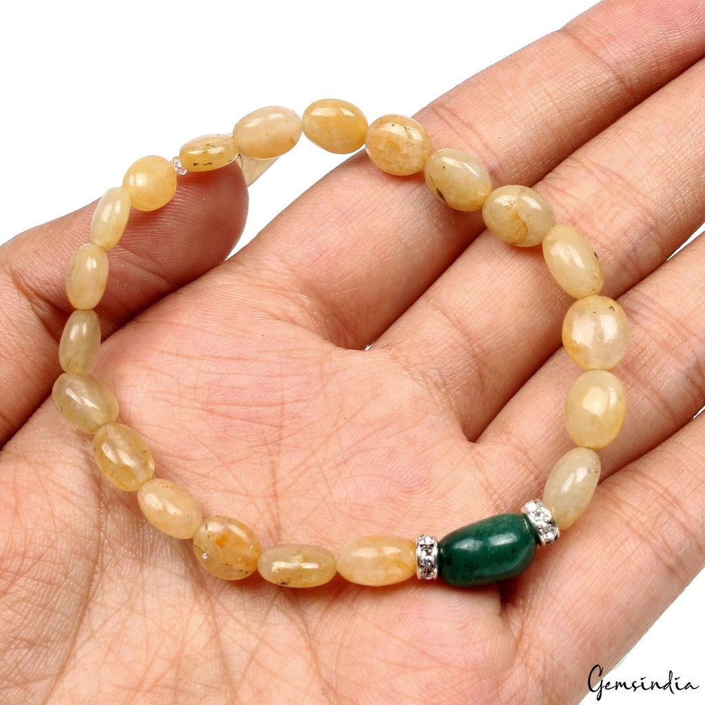 Quartz Bracelet, Untreated, Yellow — 7mm to 12mm, 48.00 Ct