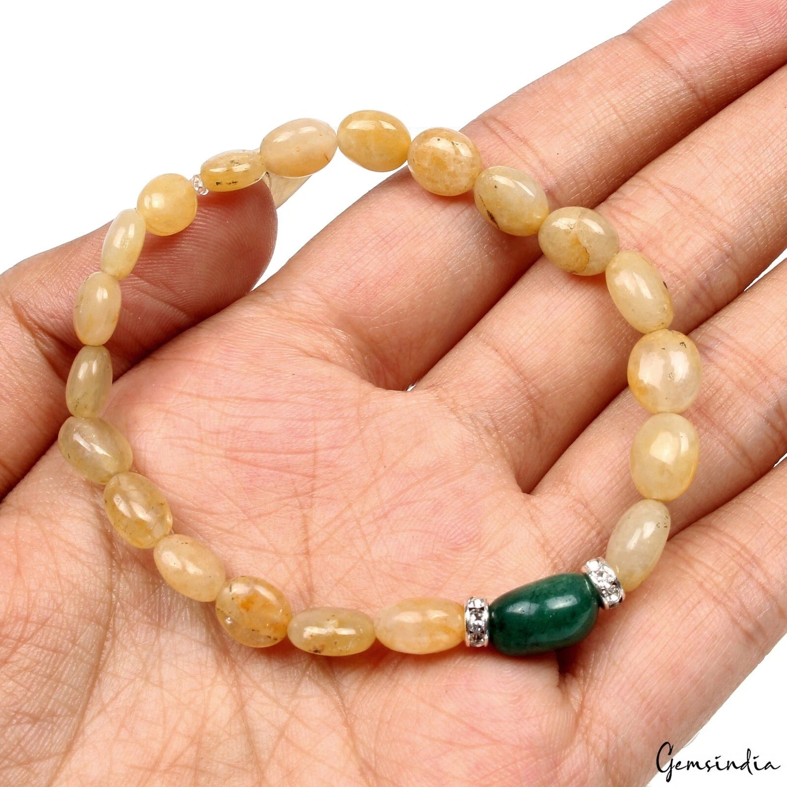 Quartz Bracelet, Untreated, Yellow — 7mm to 12mm, 48.00 Ct