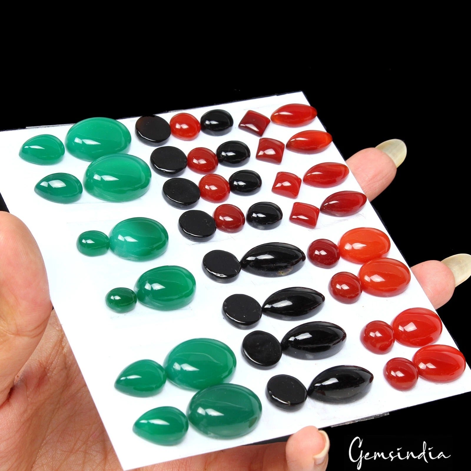 285.80 Cts/11 Pair Natural Multi Color Onyx Loose Matching Pair Gems For Jewelry