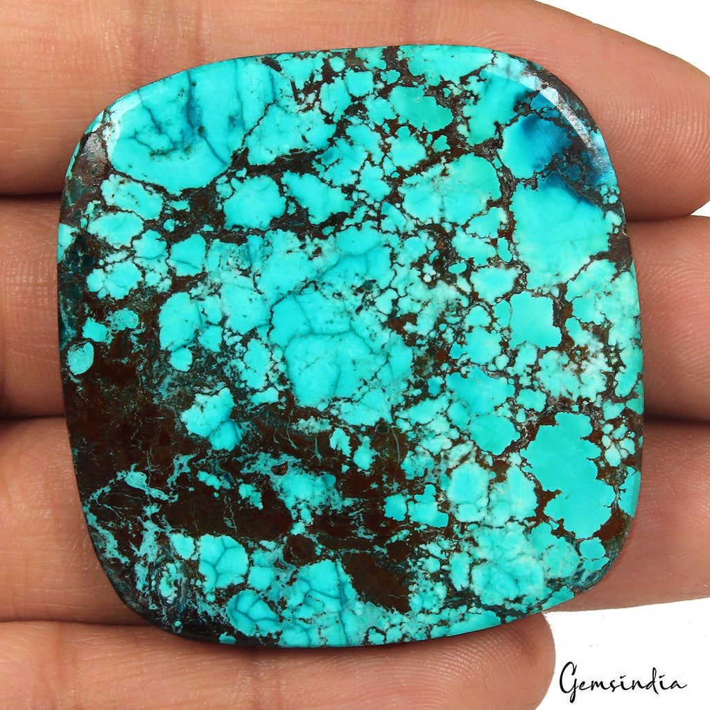 143.60 Ct Natural Arizona Blue Turquoise Cushion Cab Loose Gem From United State
