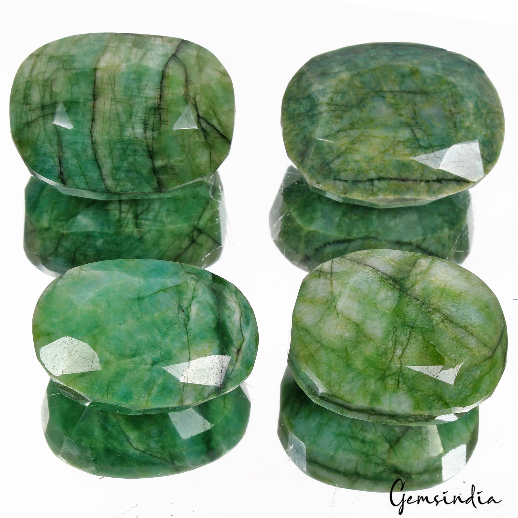 1280 Cts/4 Pcs Natural Brazilian Green Emerald Oval Cut Loose Wholesale Gems Lot