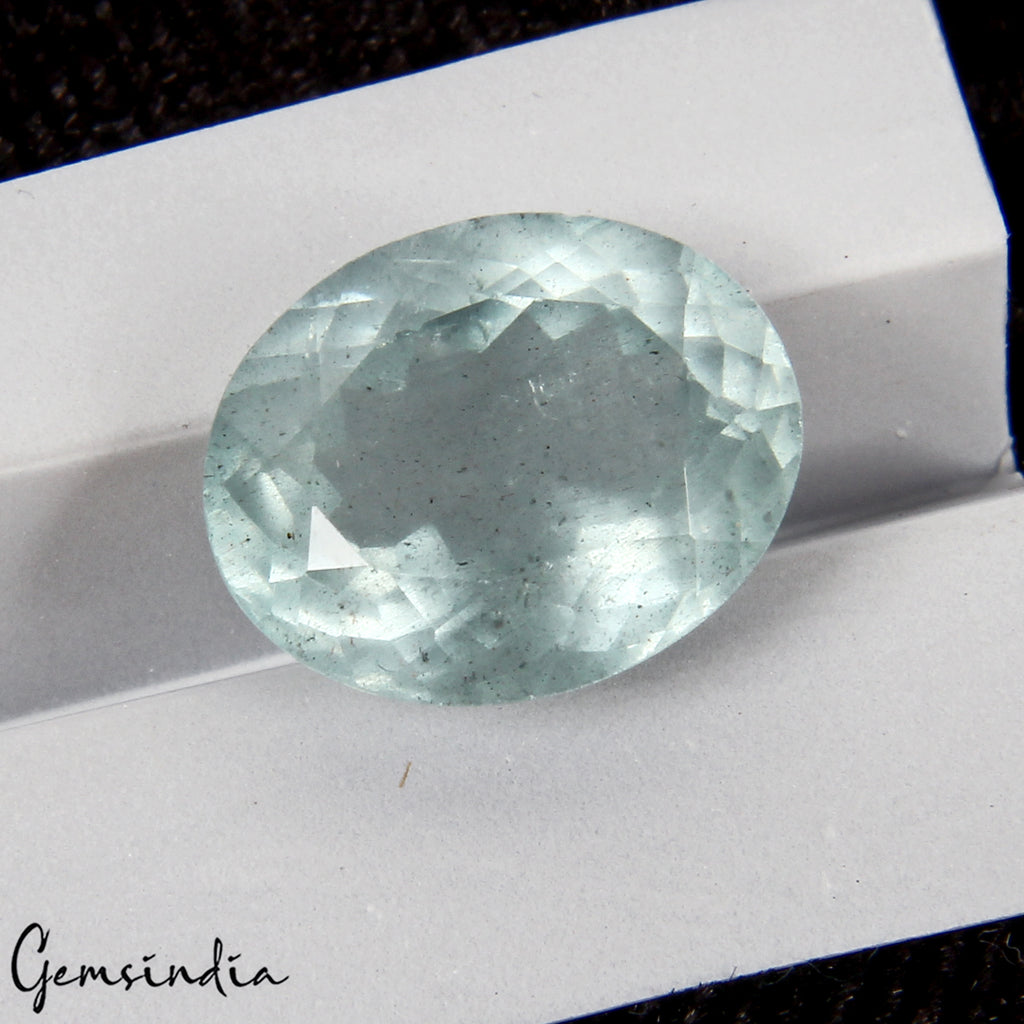 Aquamarine Loose Gemstone, Oval Faceted Cut, Untreated — 13x10x7 mm, 5.80 Ct, Brazil