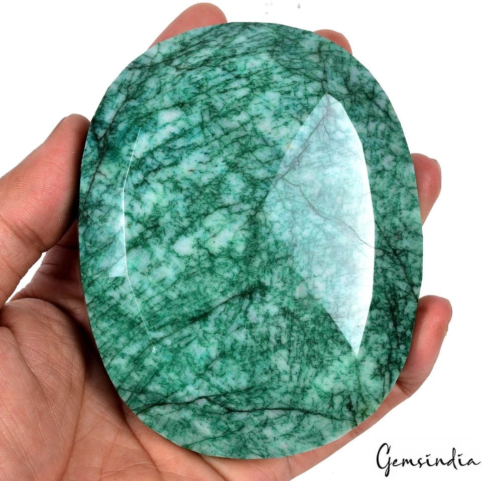 Emerald Loose Gemstone, Oval Cut, Color Enhanced — 109 x 87 x 27mm, 2260 Ct, Brazil