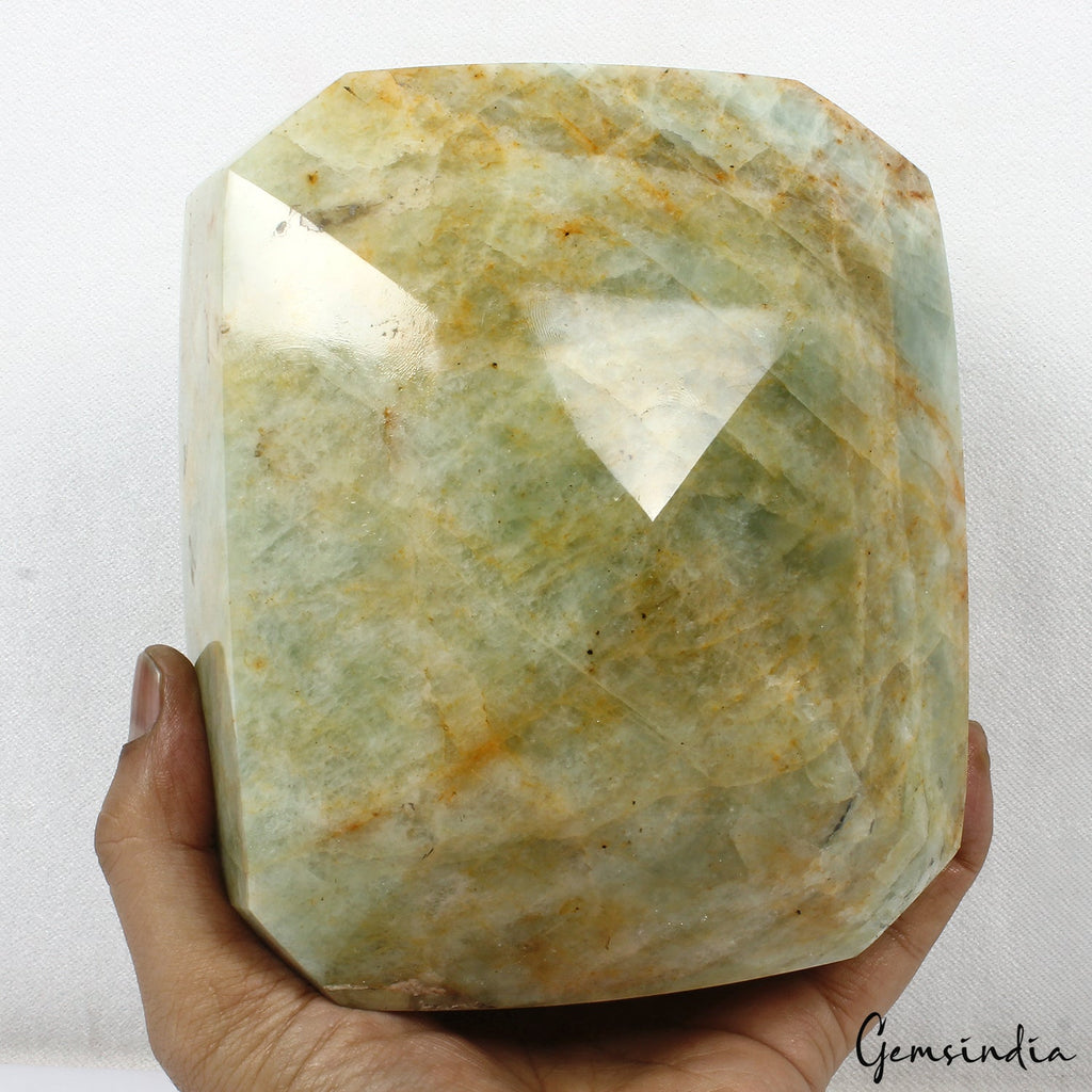 3.8Kg Massive Natural Aquamarine Octagon Cut 6.3 in Collector Gemstone Specimen