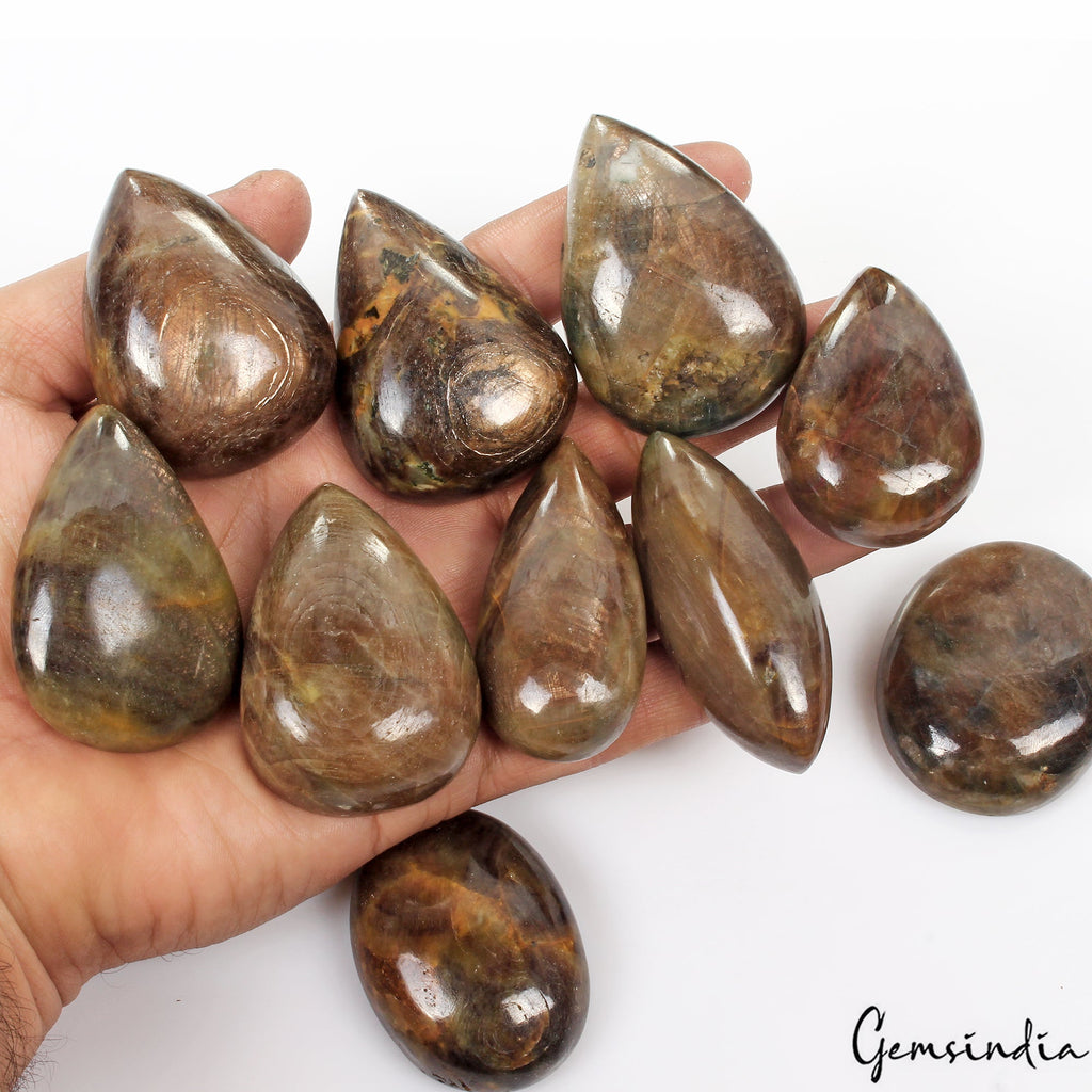 3600 Cts/10 Pcs  Natural Untreated Brown Sapphire Mixed Cab Loose Wholesale Gems