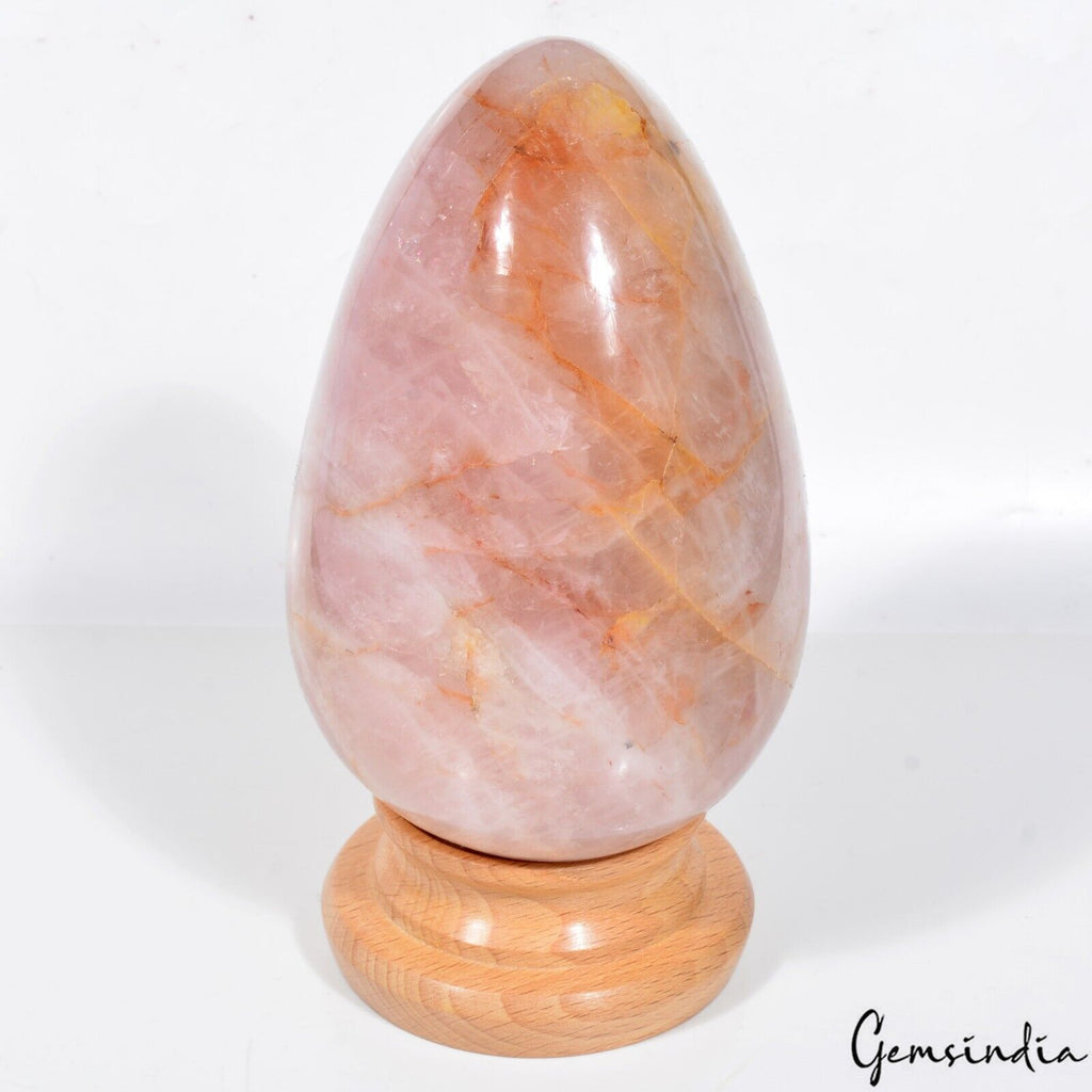 1350 Gram Rose Quartz Gemstone Crystal 5.3" Egg Home Decor Chakra Reiki Healing