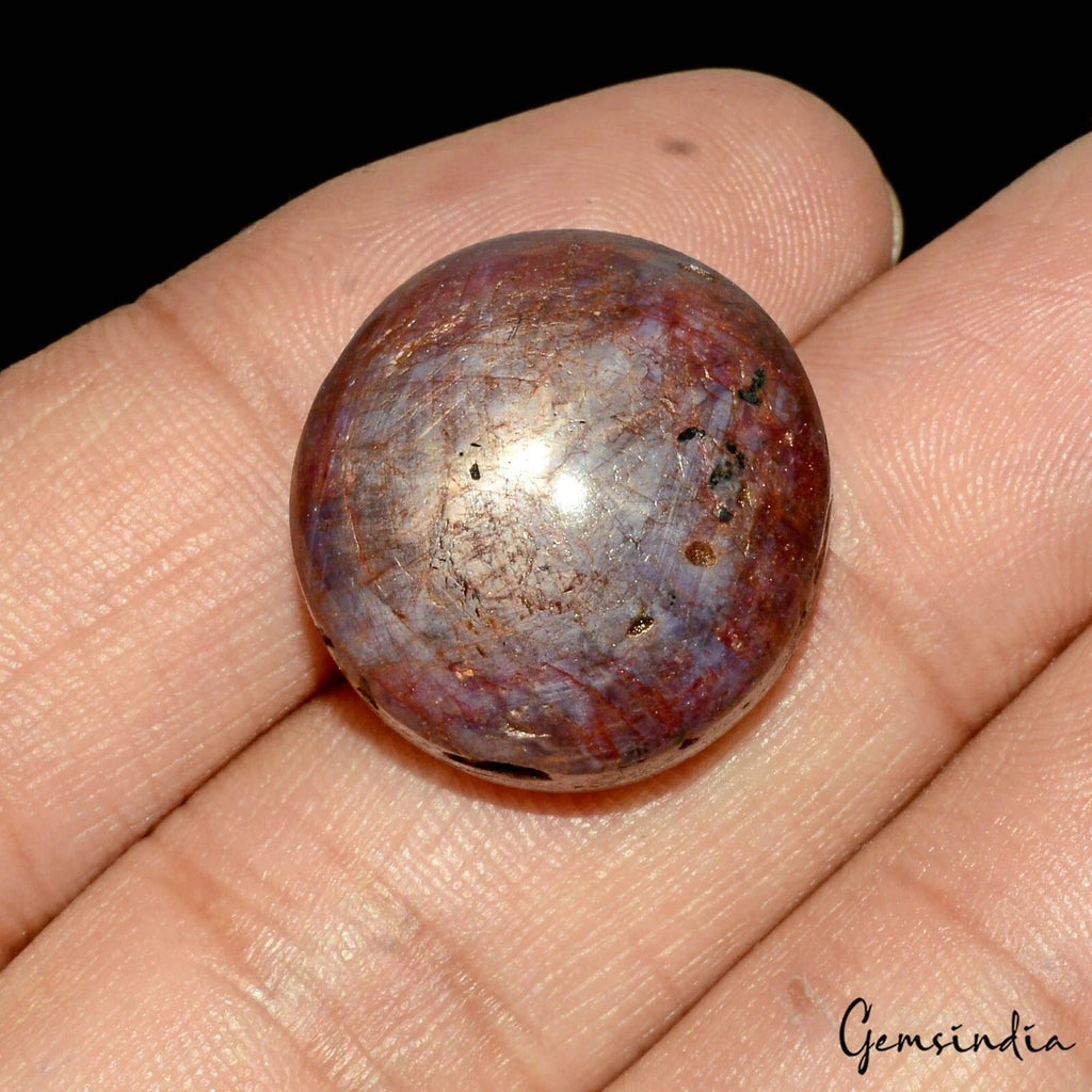 53.00 Ct Natural Untreated Star Ruby Round Cabochon Loose Gemstone For Jewelry