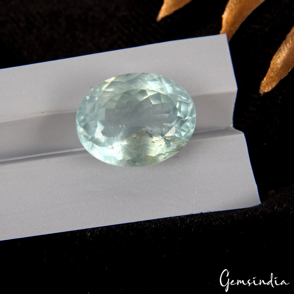 Certified 9.15Ct Green Santa Maria Aquamarine Gem From Brazil 100% Natural Color