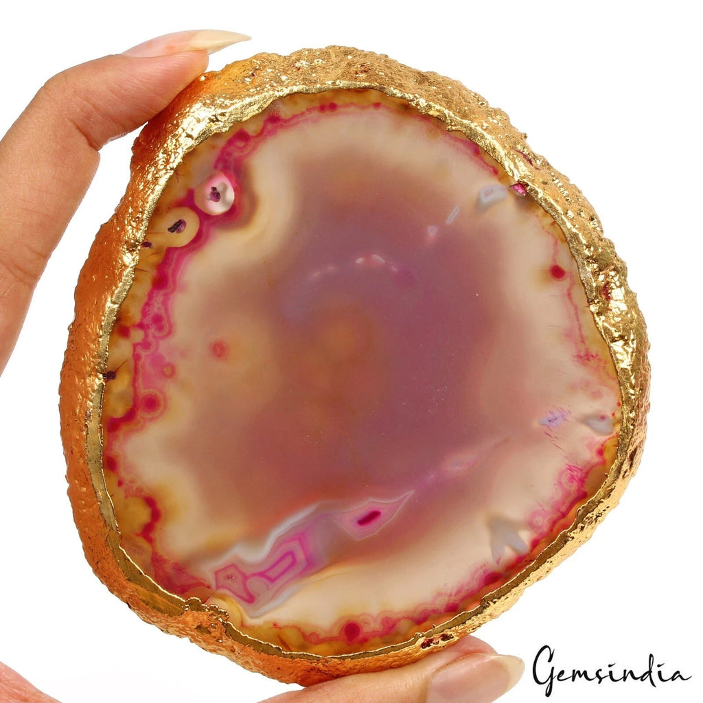 530 Cts Natural Bi Color Onyx Agate Slice Druzy Freeform Cabochon Geode Gemstone