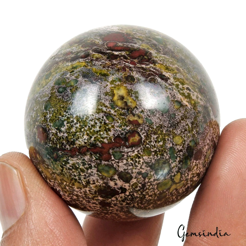 41mm Dragon Blood Stone Sphere Polished Jasper Orb Crytsal Healing Gem 560 Cts