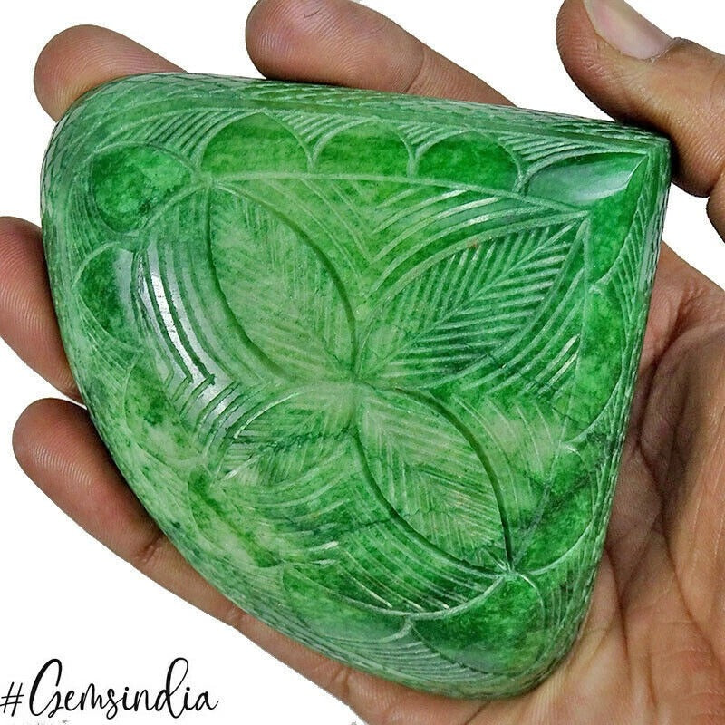 Certified 2015 Cts Natural Green Emerald Pear Carving Masterpiece Huge Size Gem