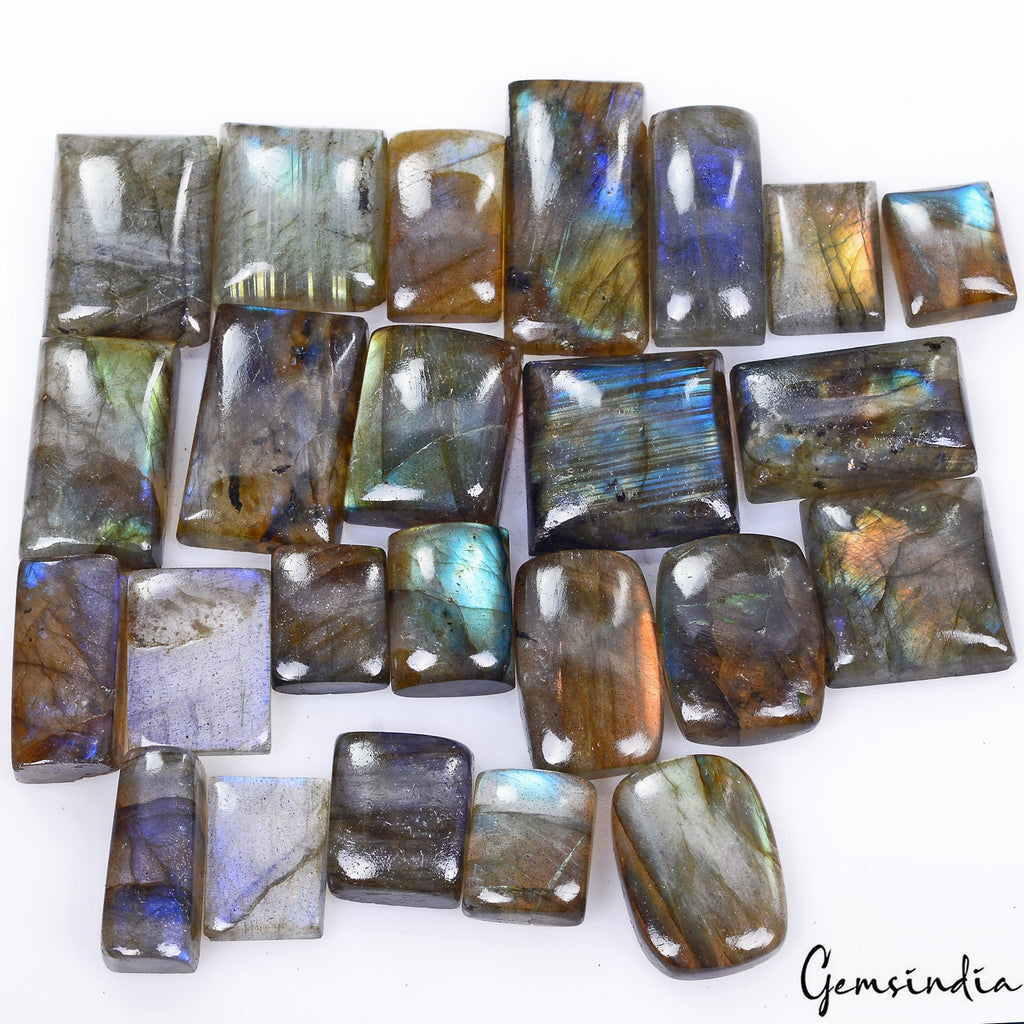 300 Cts/24 Pcs Natural Untreated Multi Shine Labradorite Baguette Cut Loose Gems