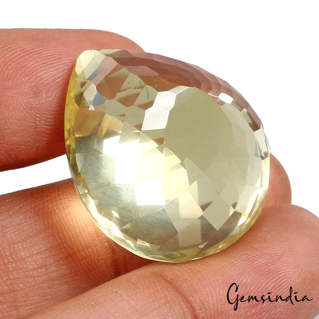 85.20 Cts Natural Untreated Brazilian Yellow Citrine Pear Loose Gem For Pendant
