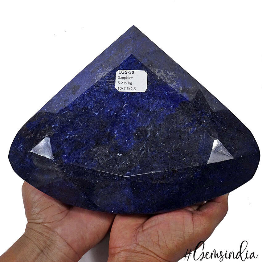 5.2 Kilo Natural Blue Sapphire Large Museum Size Top Grade Madagascar Gemstone