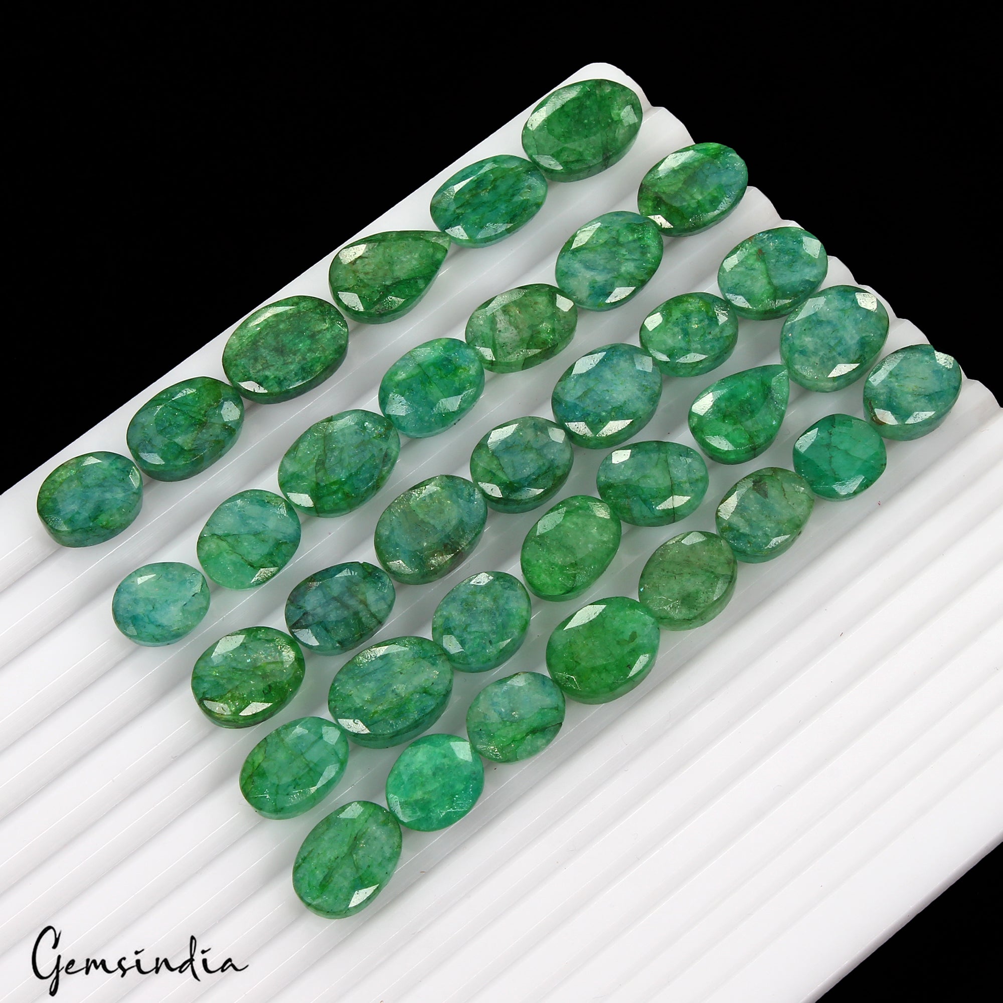 390 Cts/35 Pcs Natural Brazilian Blue Green Emerald Mix Cut Wholesale Gems Lot