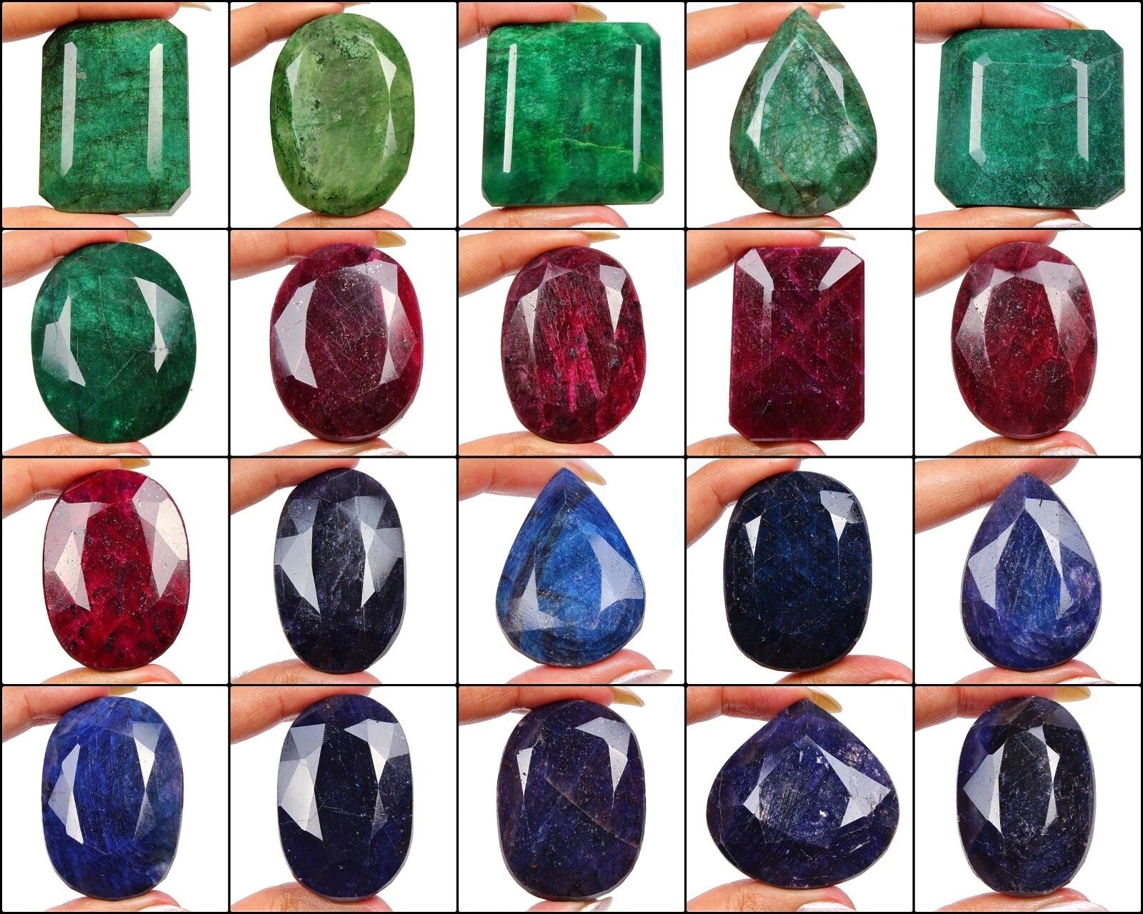 Ruby Lot, Loose Gemstone, Color Enhanced — 20 Pieces, 42mm to 61mm, 8111.10 Ct (1.62 Kg)