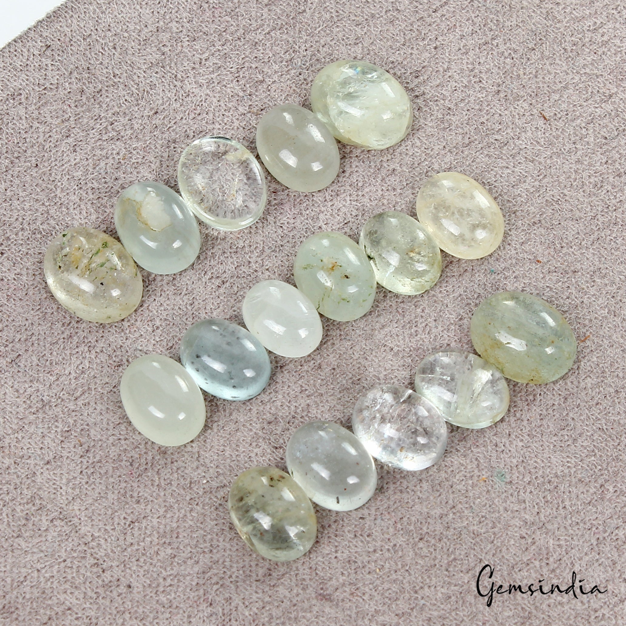 25.20 Cts Natural Blue Green Aquamarine Oval Cab 7-9mm Loose Brazilian Gemstones
