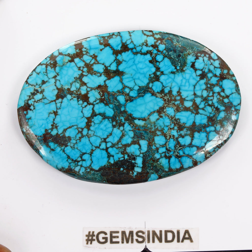 Huge 282.70Ct Blue Spiderweb Turquoise Oval Cabochon Arizona Loose Gems From U.S