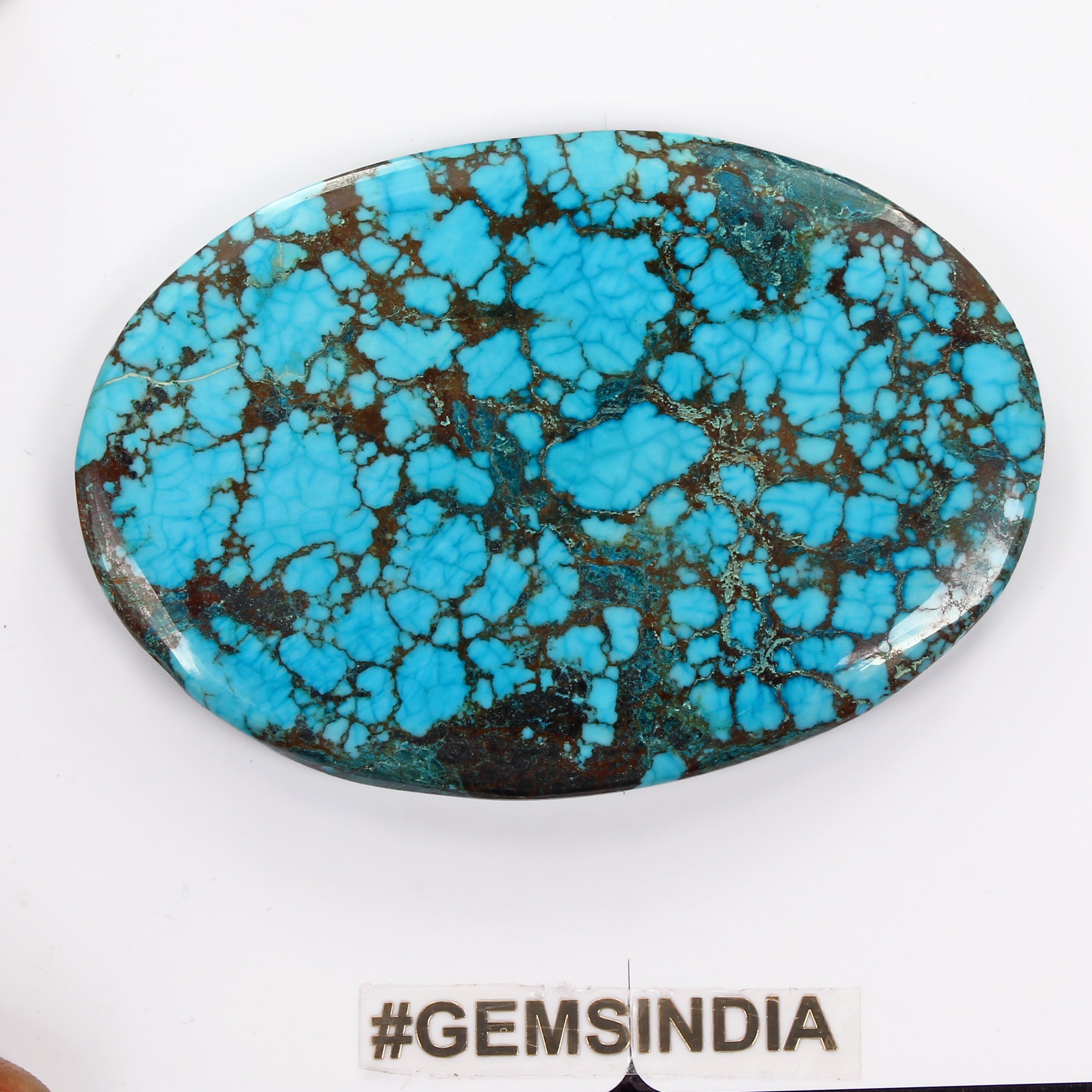 Huge 282.70Ct Blue Spiderweb Turquoise Oval Cabochon Arizona Loose Gems From U.S