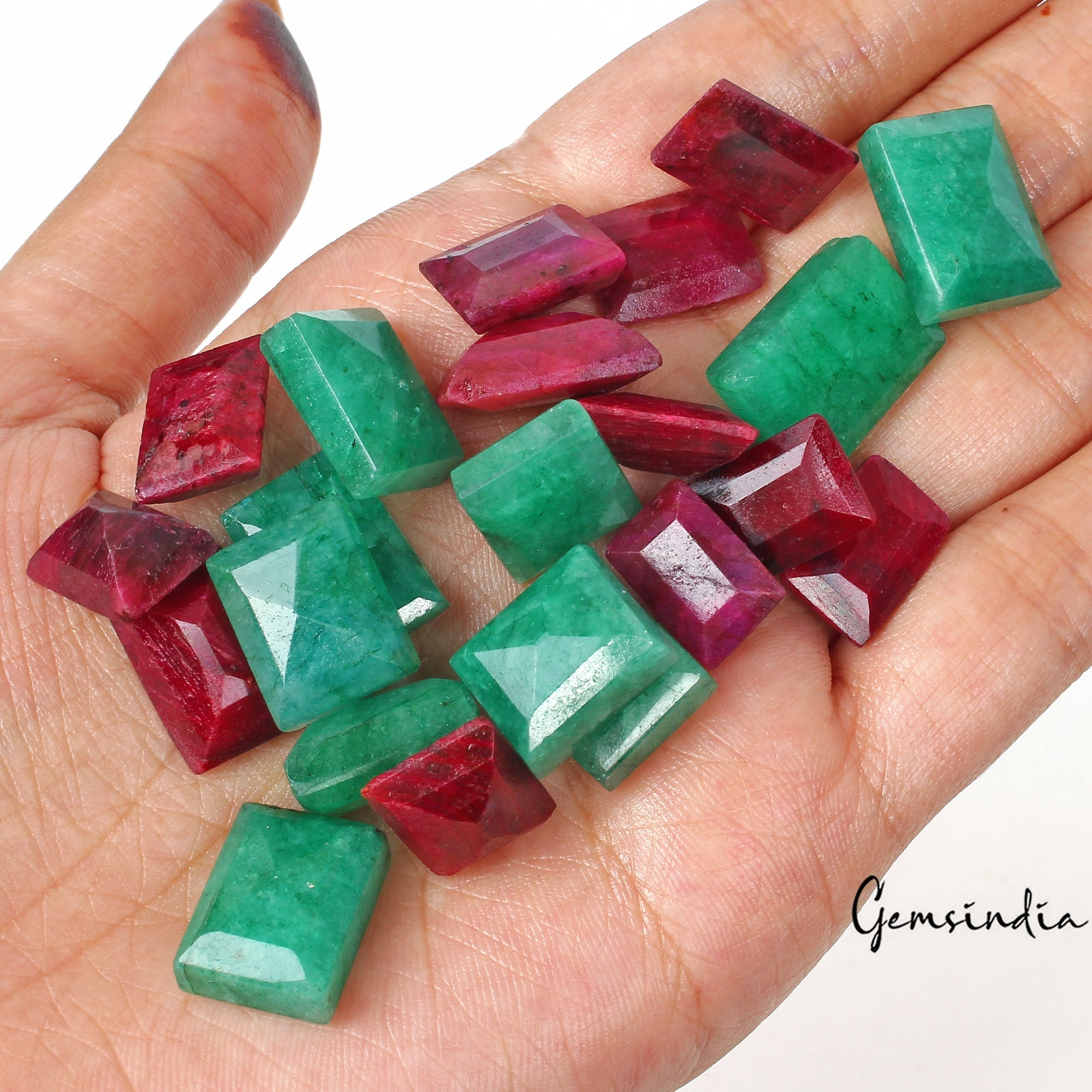 280.00 Ct Natural Ruby Emerald Rectangular Cut Loose Gemstone For Making Jewelry