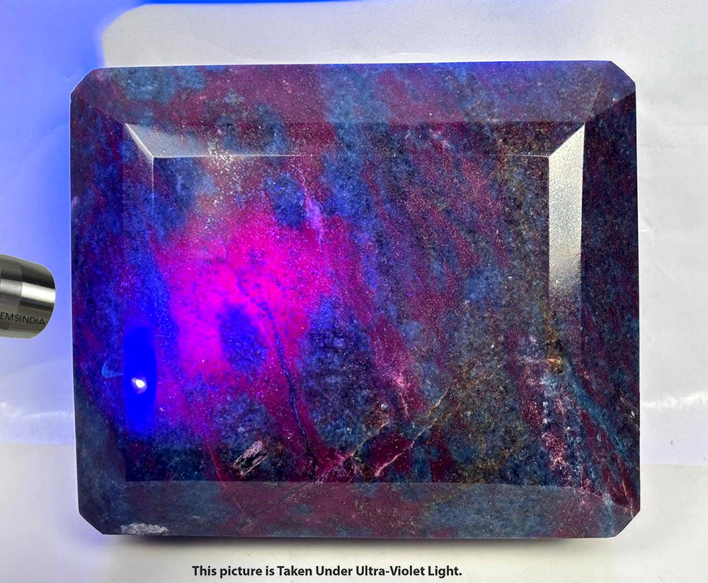 3.9 Kilo Natural Untreated Ruby Kyanite Octagon Cut Large Collectible Gemstone
