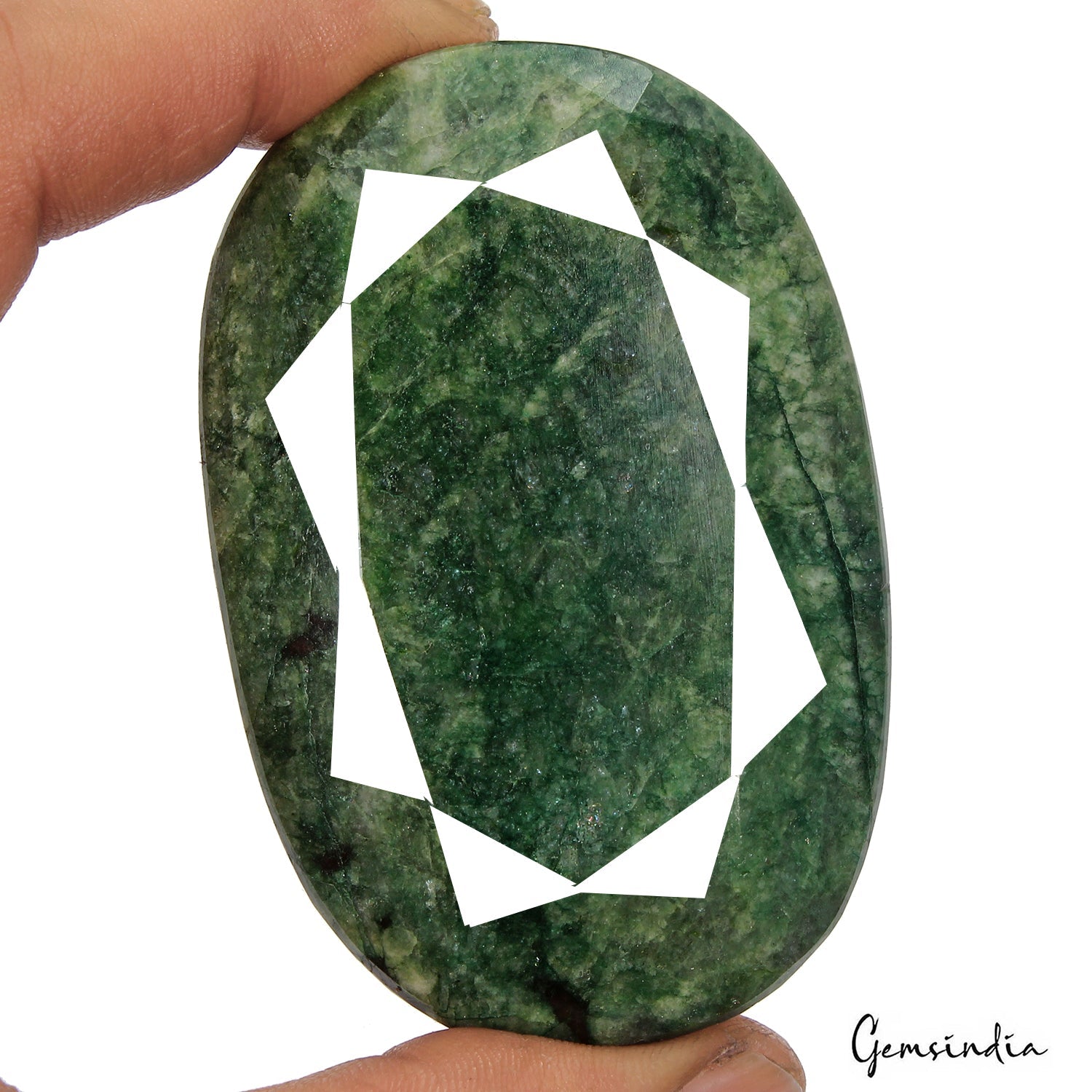 970 Ct Natural Green Emerald Oval Cut Faceted Earth Mined Gemstone From Colombia