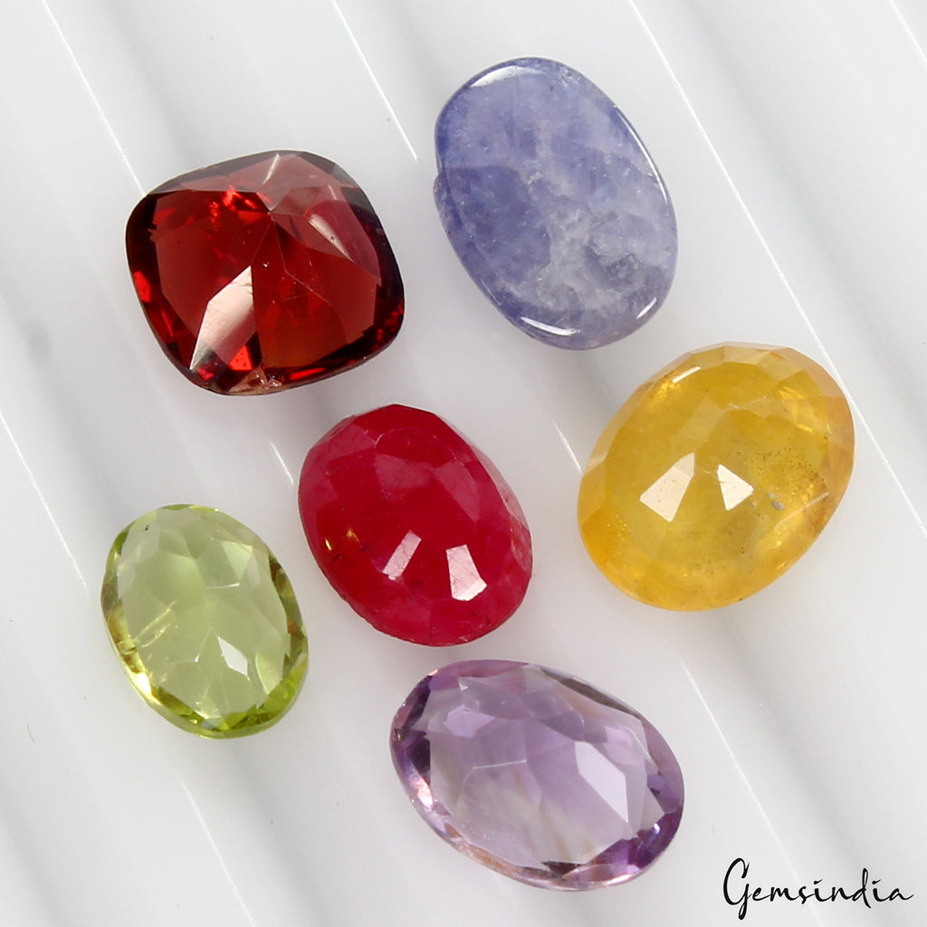 Garnet Lot, Loose Gemstone — 6 Pieces, 7mm to 9mm, 8.20 Ct