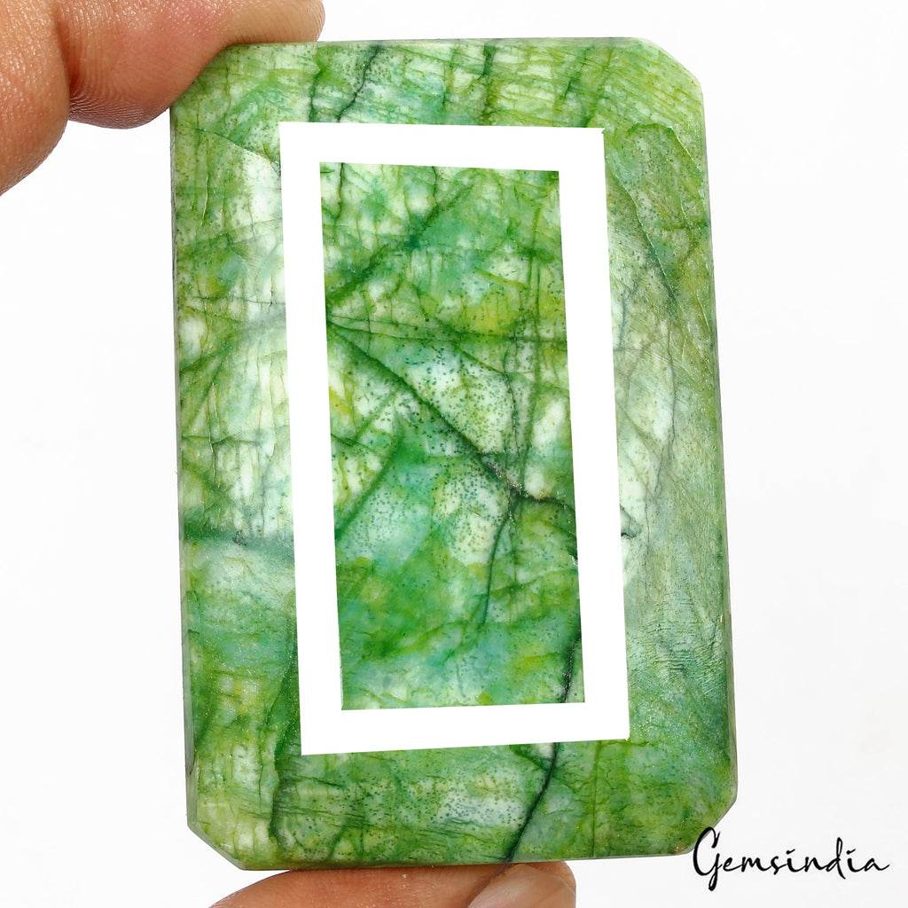 Certified 760 Ct Natural Brazilian Green Emerald Octagon Cut Huge Loose Gemstone