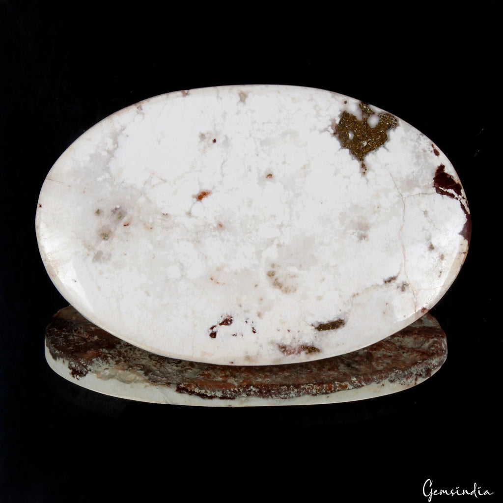 Turquoise Loose Gemstone, Untreated, White — 62 x 40 x 6mm, 140.20 Ct