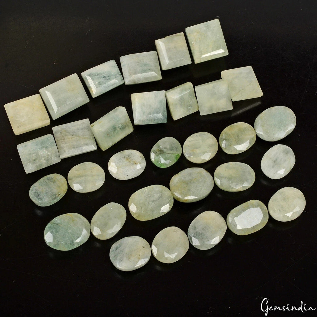 340 Cts/31 Pcs Natural Untreated Green Beryl Aquamarine Mix Cut Gems For Jewelry