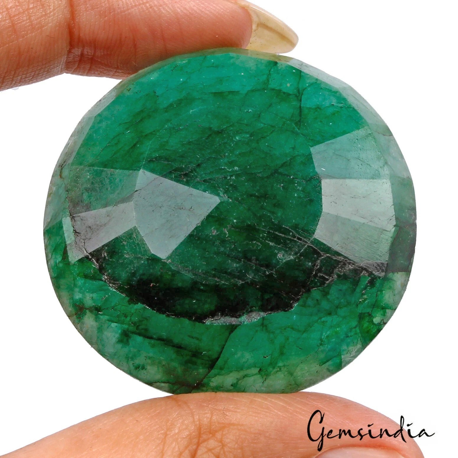 Certified 190 Ct Natural Brazilian Top Green Emerald Round Faceted Cut Loose Gem