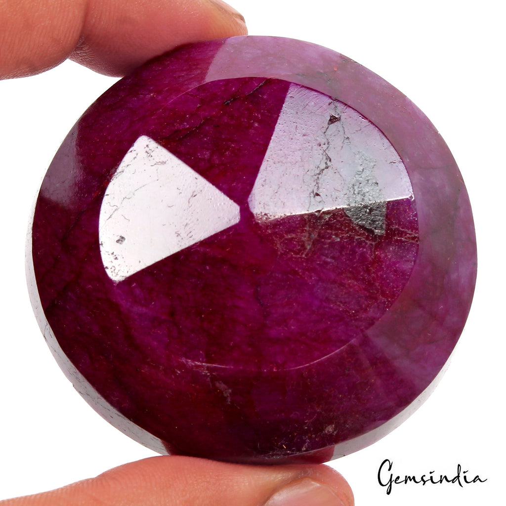 680 Ct Natural Pink Red USA Beryl Bixbite Round Cut Faceted Earth Mined Gemstone